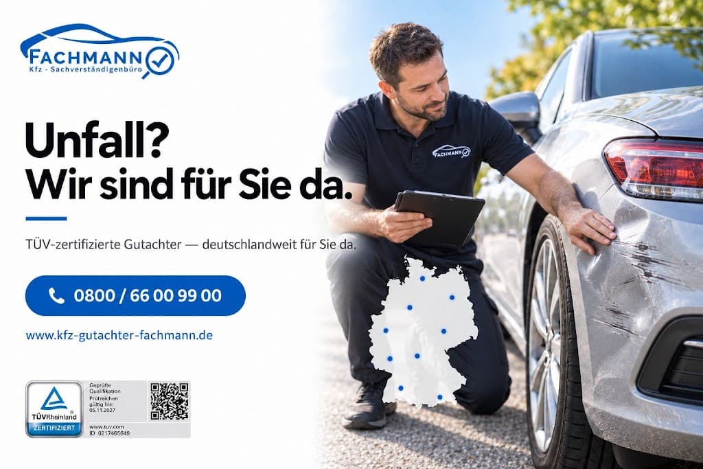 Kfz-Gutachter FACHMANN TÜV-zert. Schaden- und Unfallgutachter Augsburg